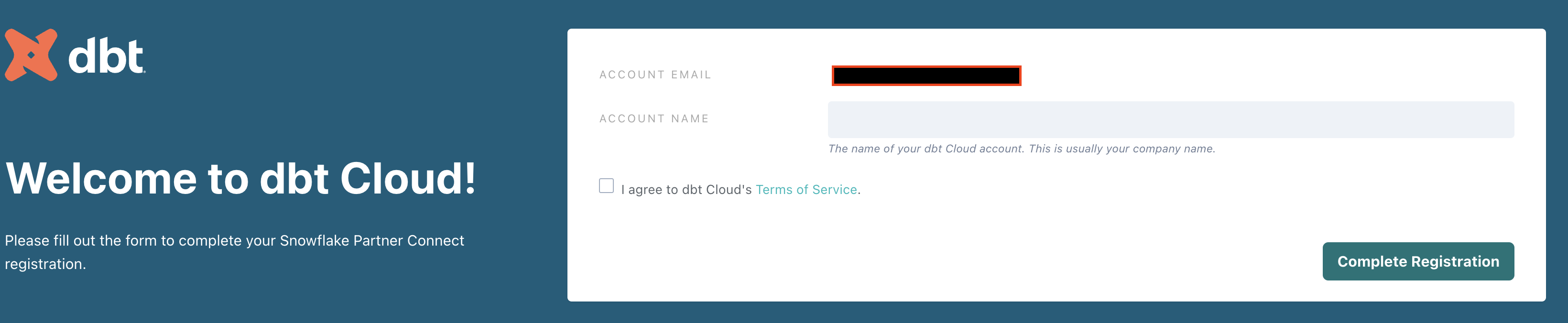 dbt Cloud sign up